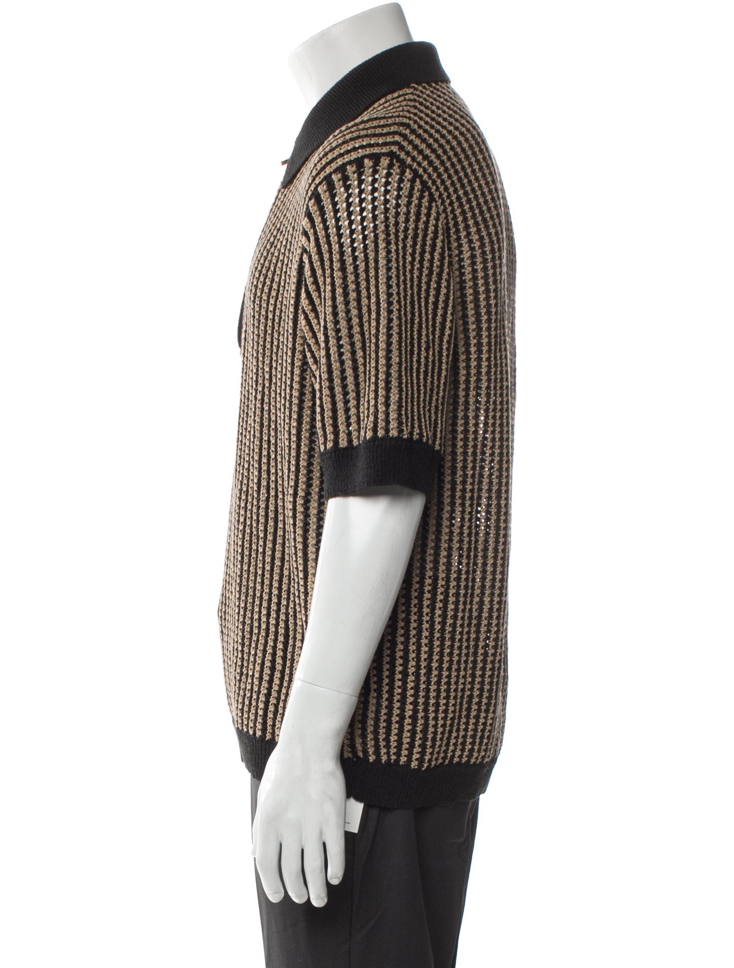 KITH Striped Mock Neck Polo Sweater