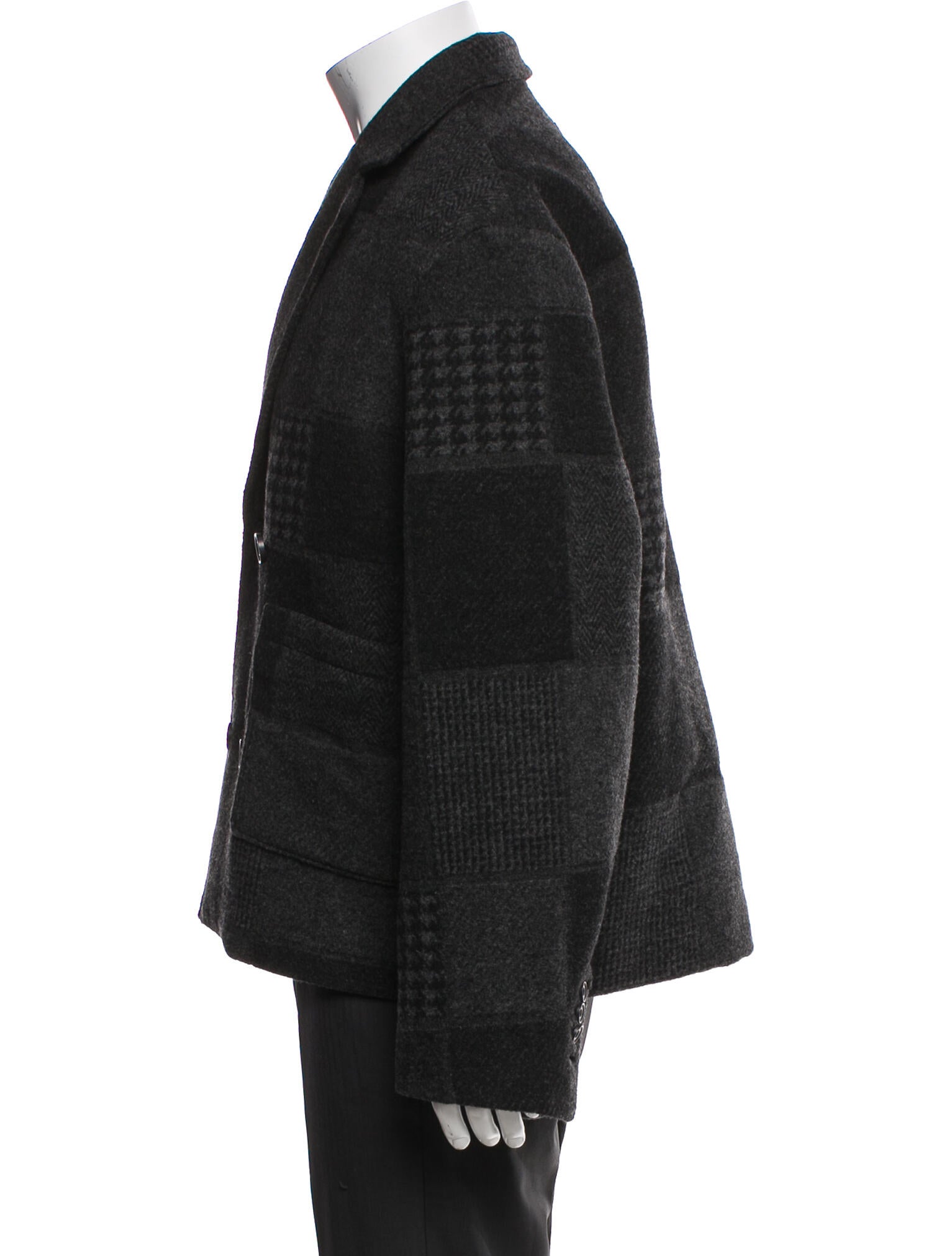 KITH Wool Plaid Print Peacoat