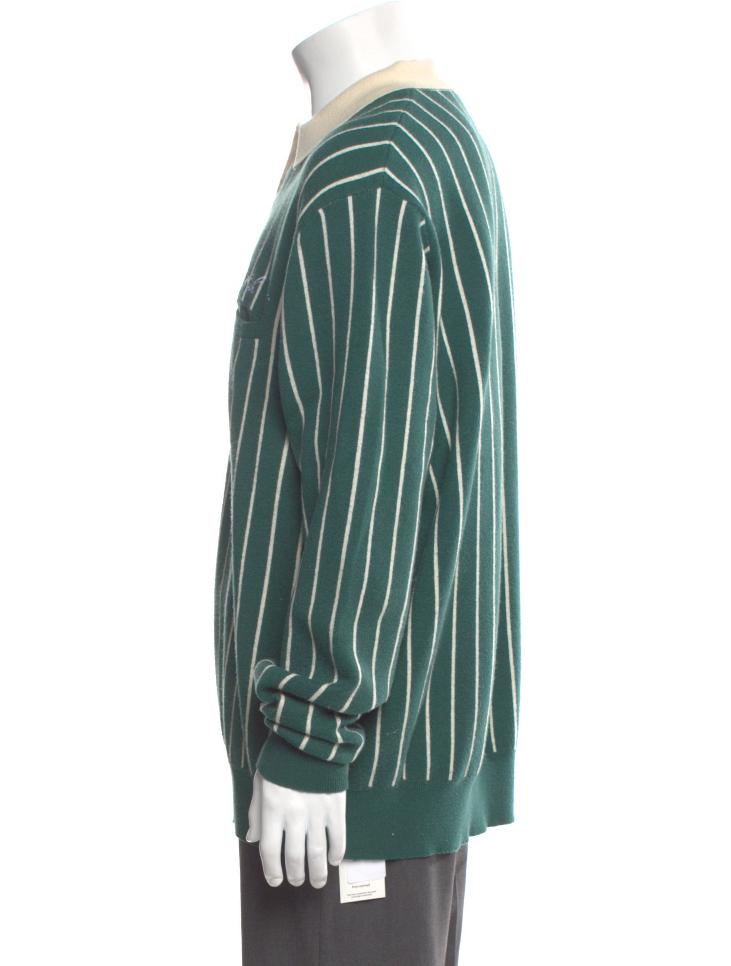 KITH Striped V-Neck Polo Shirt