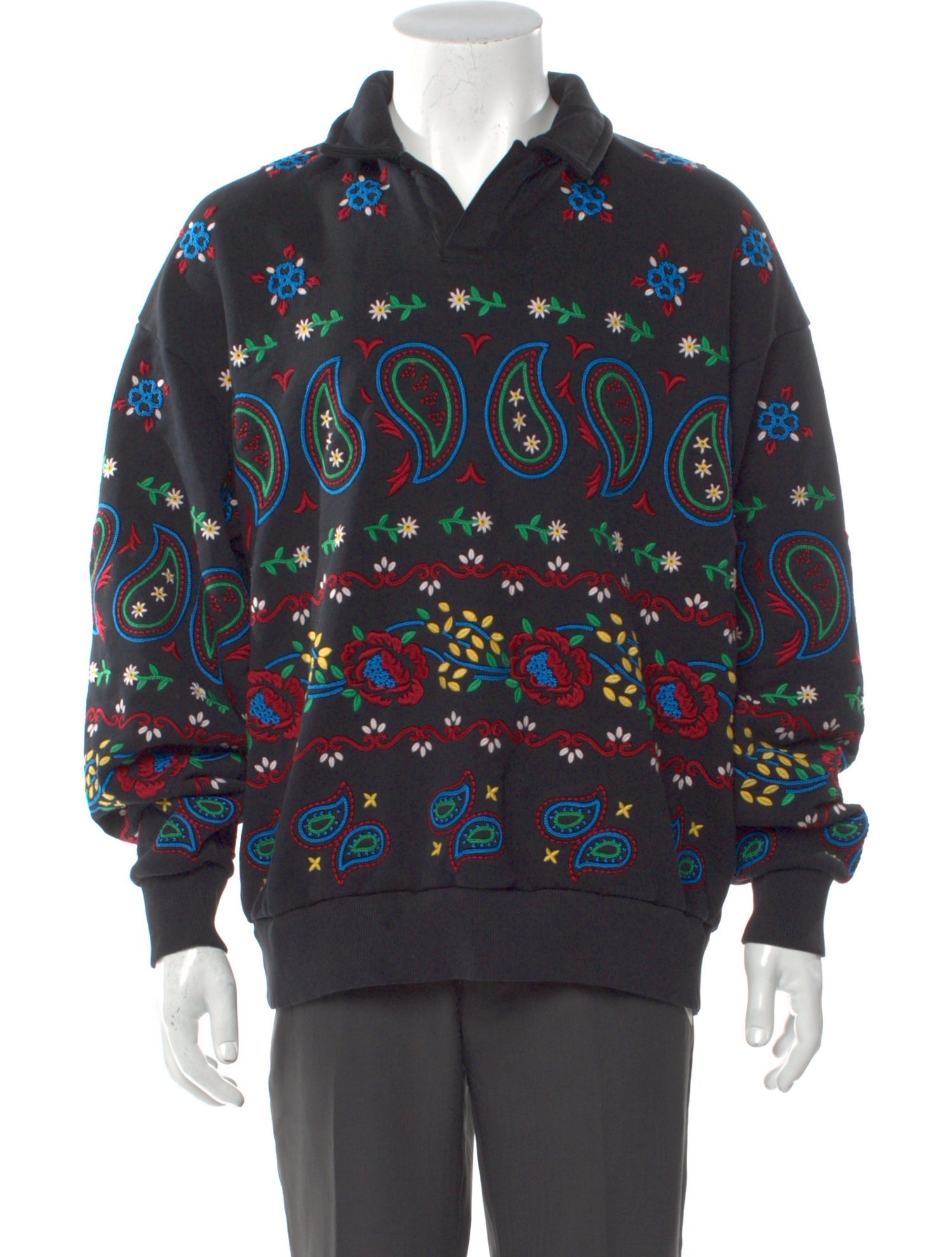 KITH Paisley Print Collar Sweatshirt