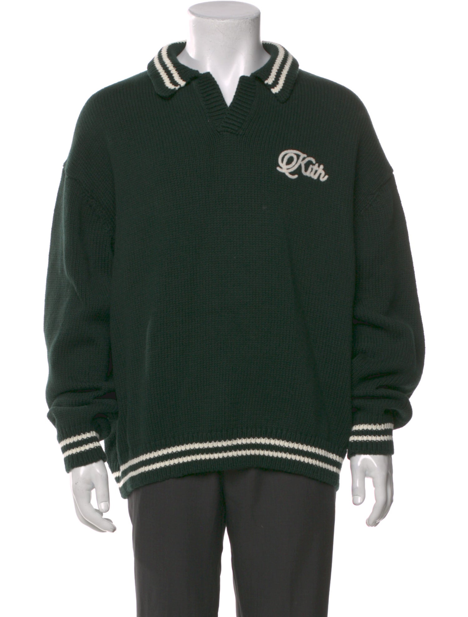 KITH Graphic Print Collar Polo Sweater