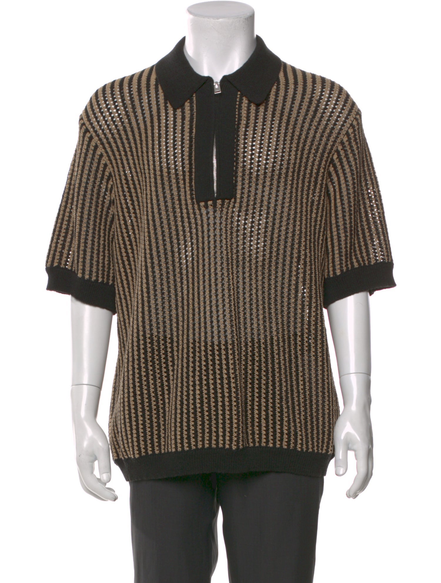 KITH Striped Mock Neck Polo Sweater