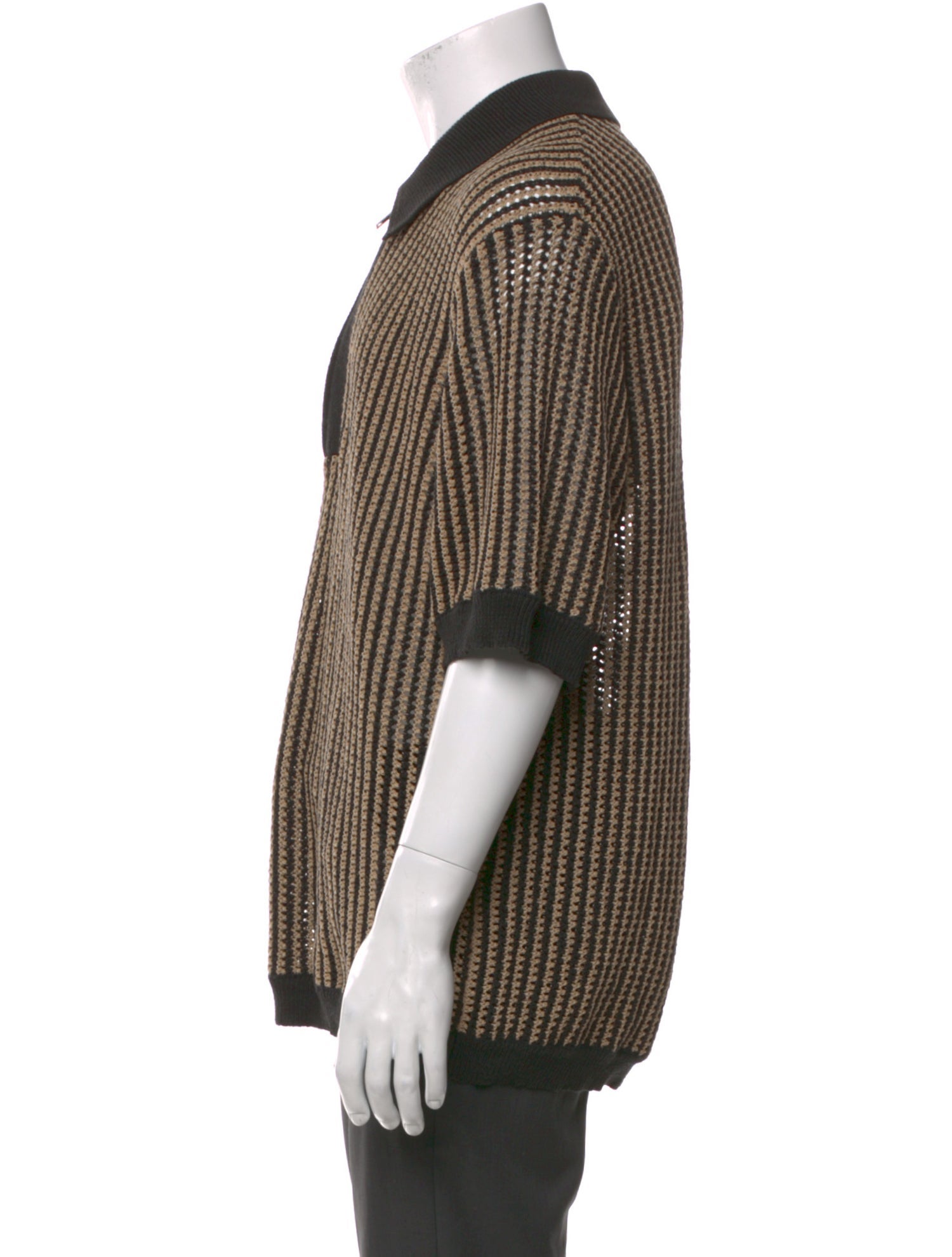 KITH Striped Mock Neck Polo Sweater