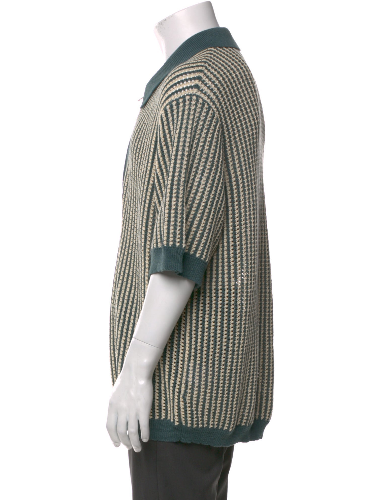 KITH Striped Mock Neck Polo Sweater