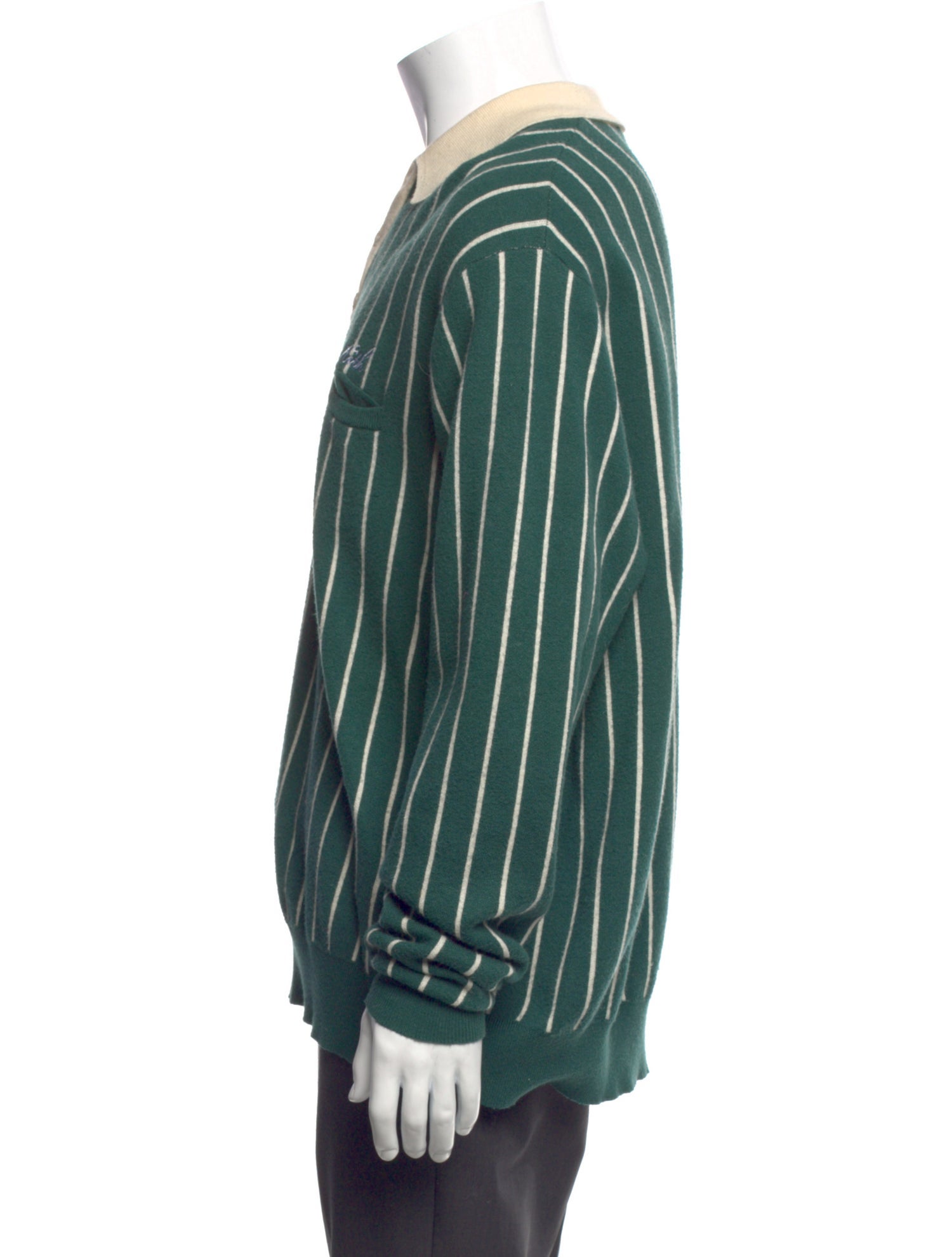 KITH Striped V-Neck Polo Shirt