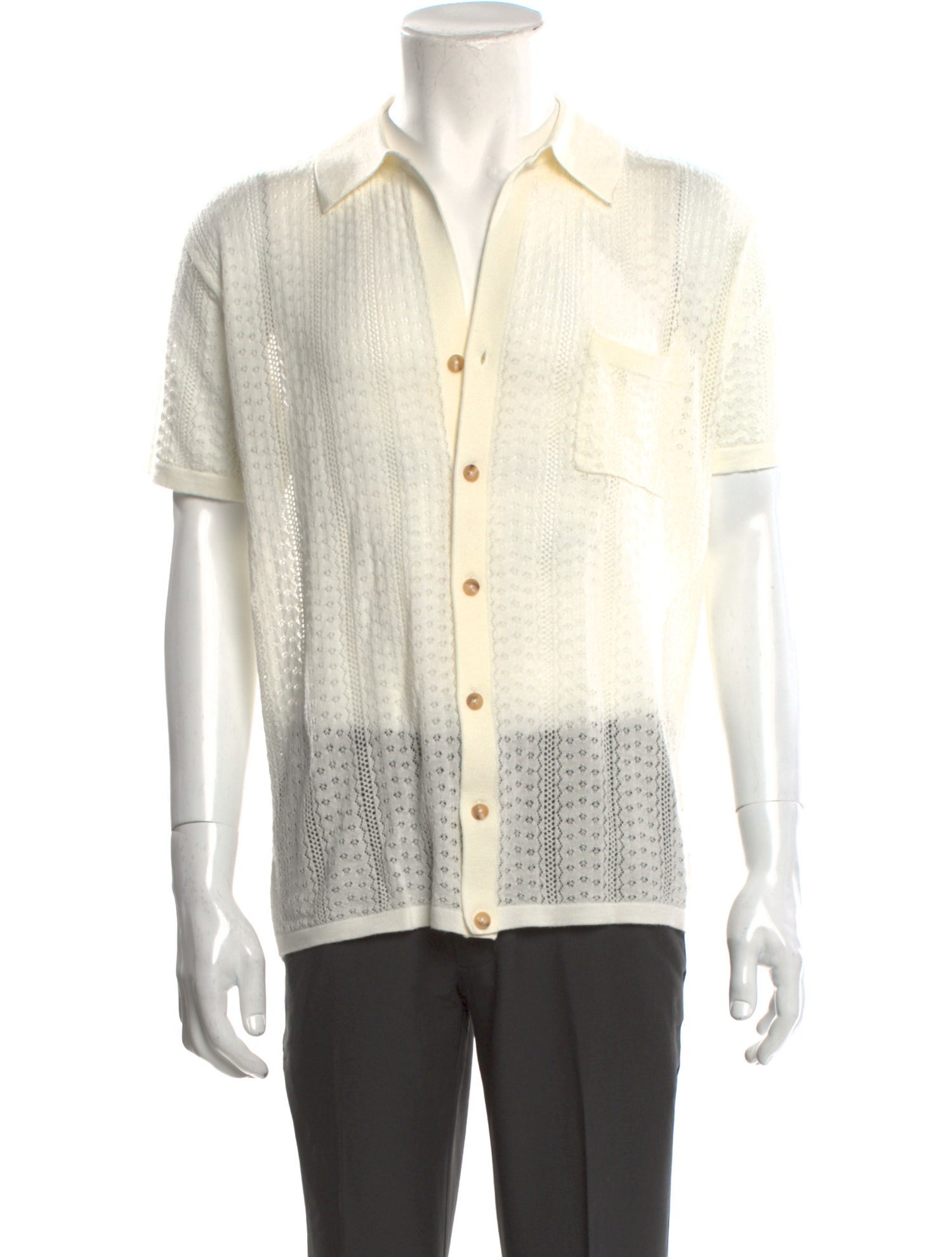 King & Tuckfield Merino Wool Lace Pattern Shirt
