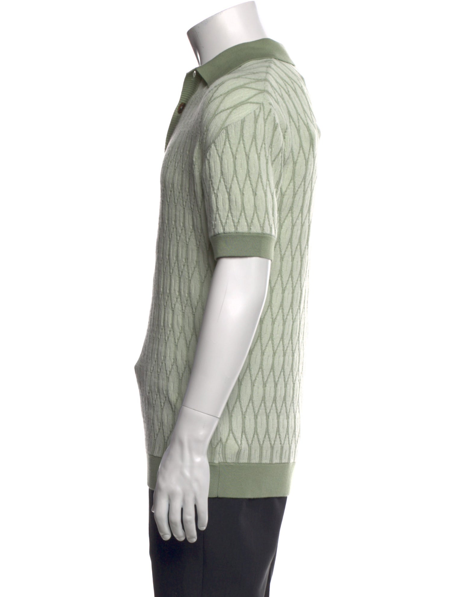 King & Tuckfield Merino Wool Printed Polo Shirt w/ Tags