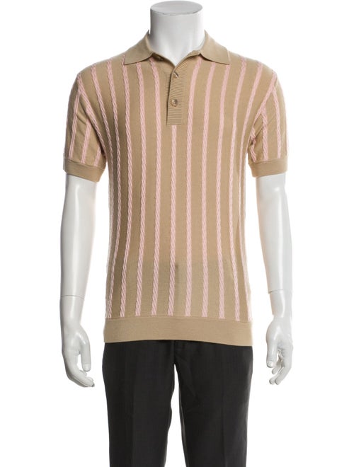 King & Tuckfield Merino Wool Striped Polo Shirt