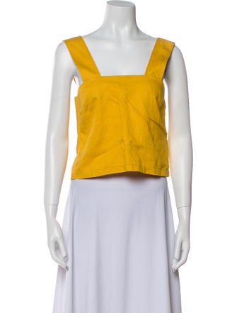 King & Tuckfield Square Neckline Sleeveless Crop Top