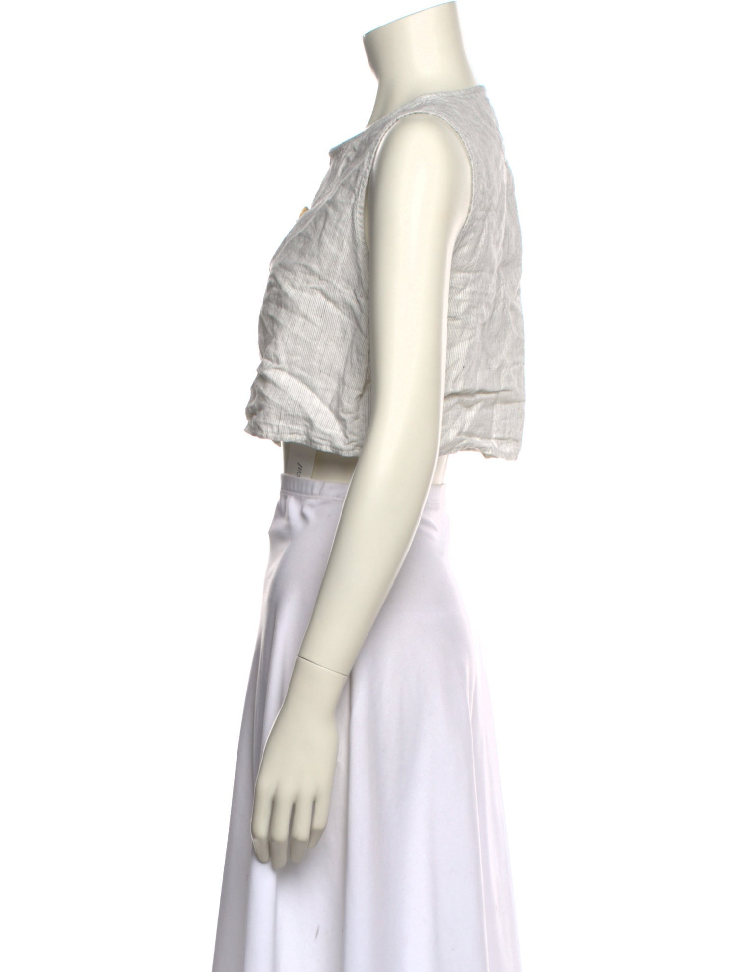 King & Tuckfield Linen Scoop Neck Crop Top