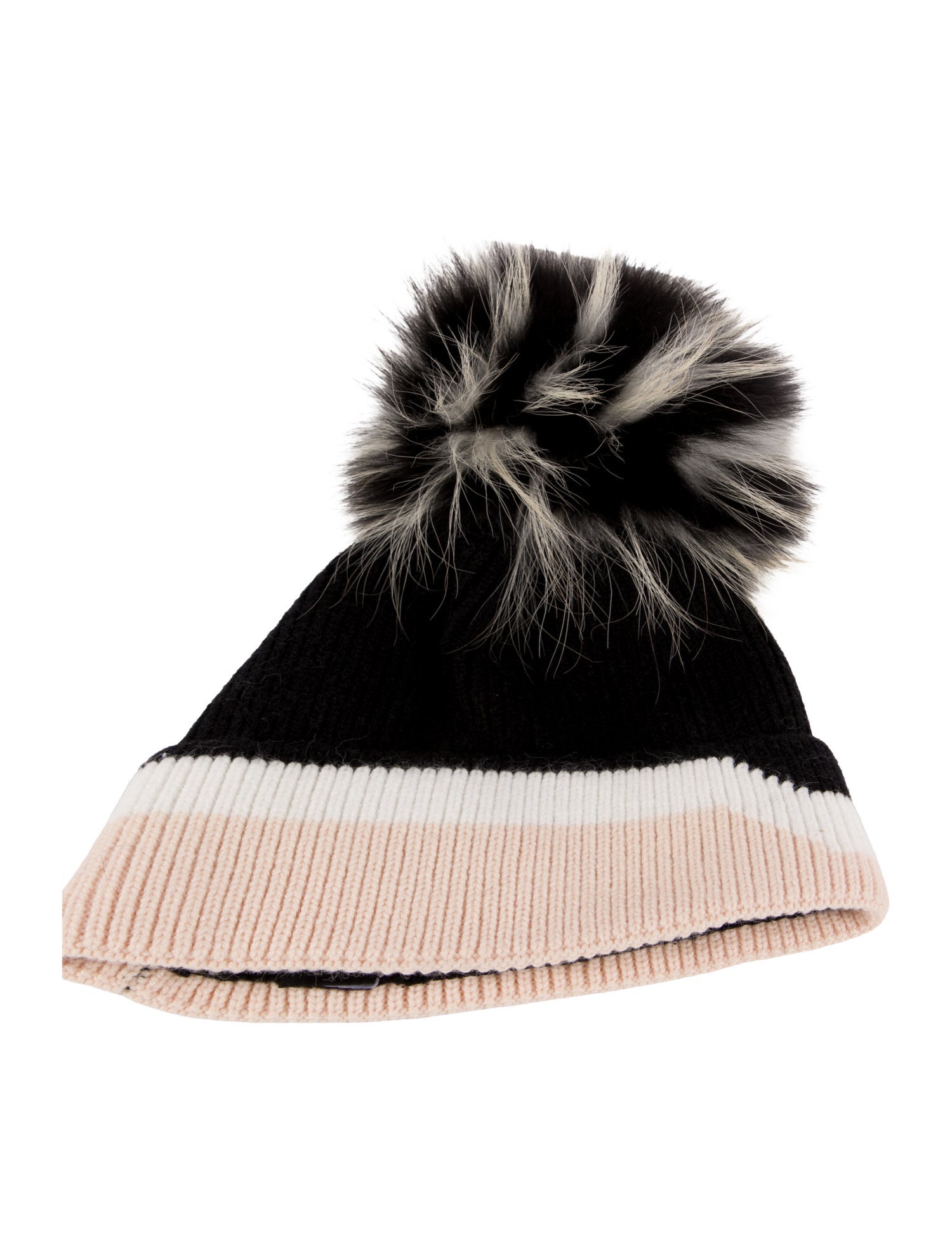 Kyi Kyi Fur Knit Beanie Hat w/Tags