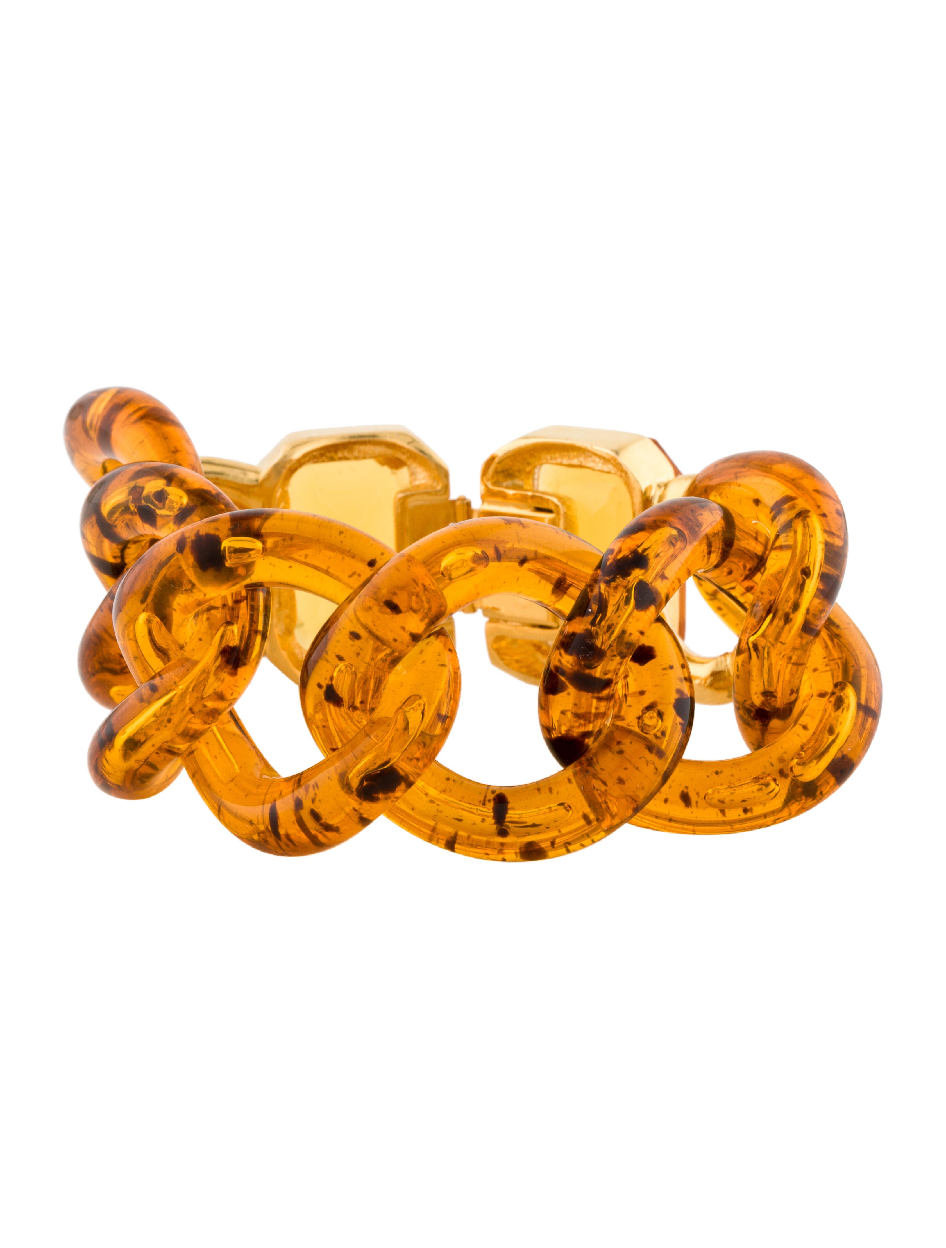 Kenneth Jay Lane x Brandon Maxwell Crystal & Resin Link Bracelet