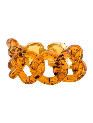 Kenneth Jay Lane x Brandon Maxwell Link Crystal & Resin Bracelet