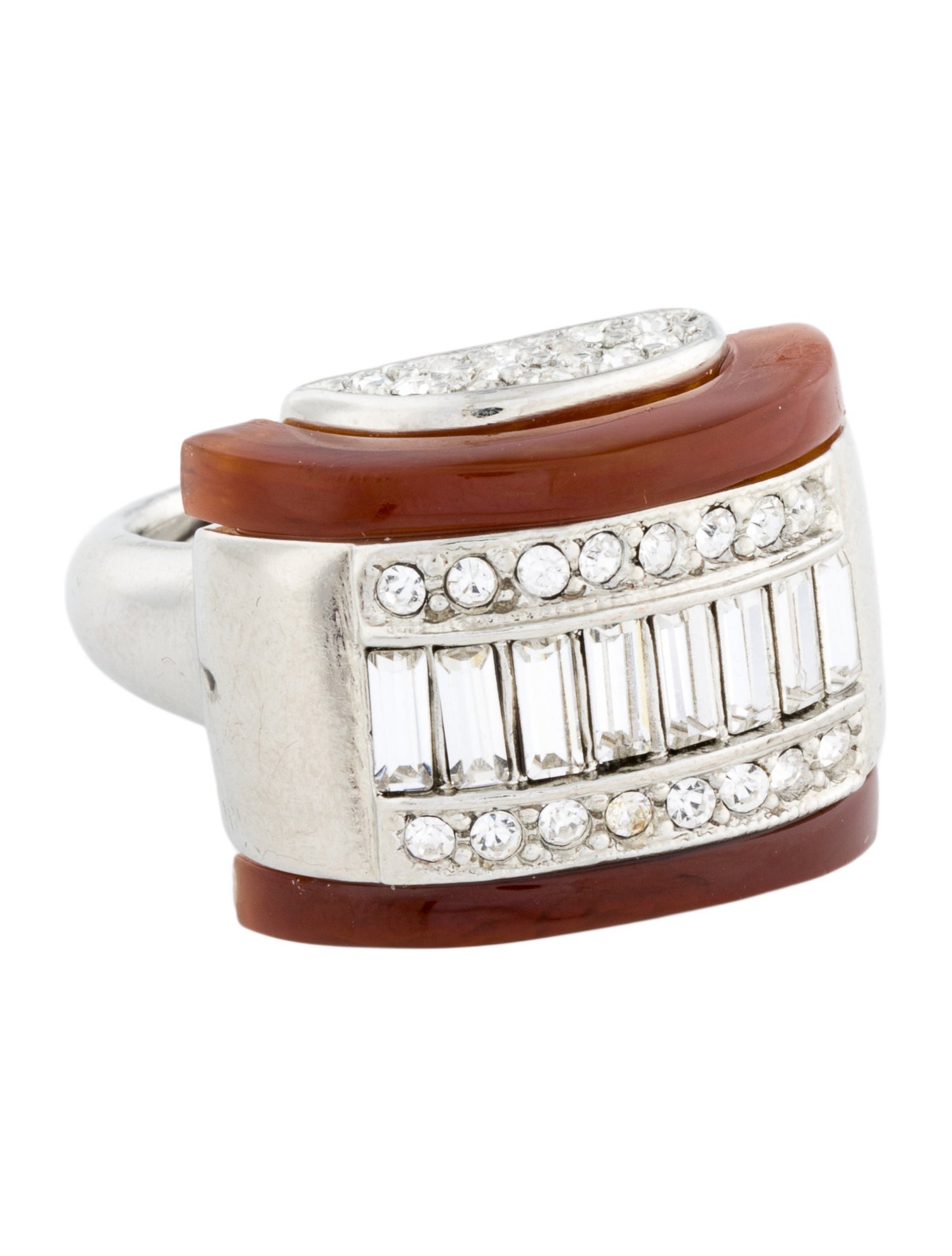 Kenneth Jay Lane x Brandon Maxwell Crystal & Resin Cocktail Ring