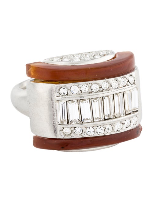Kenneth Jay Lane x Brandon Maxwell Crystal & Resin Cocktail Ring