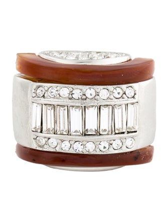 Kenneth Jay Lane x Brandon Maxwell Crystal & Resin Cocktail Ring