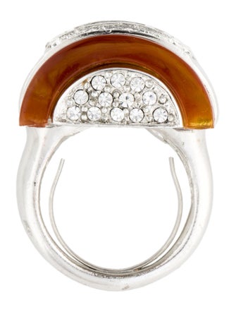 Kenneth Jay Lane x Brandon Maxwell Crystal & Resin Cocktail Ring