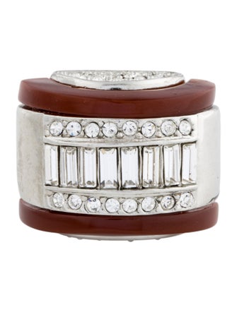 Kenneth Jay Lane x Brandon Maxwell Crystal & Resin Cocktail Ring