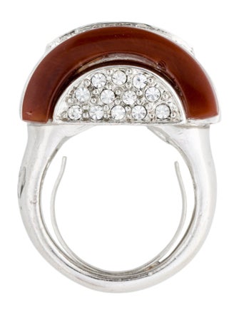 Kenneth Jay Lane x Brandon Maxwell Crystal & Resin Cocktail Ring