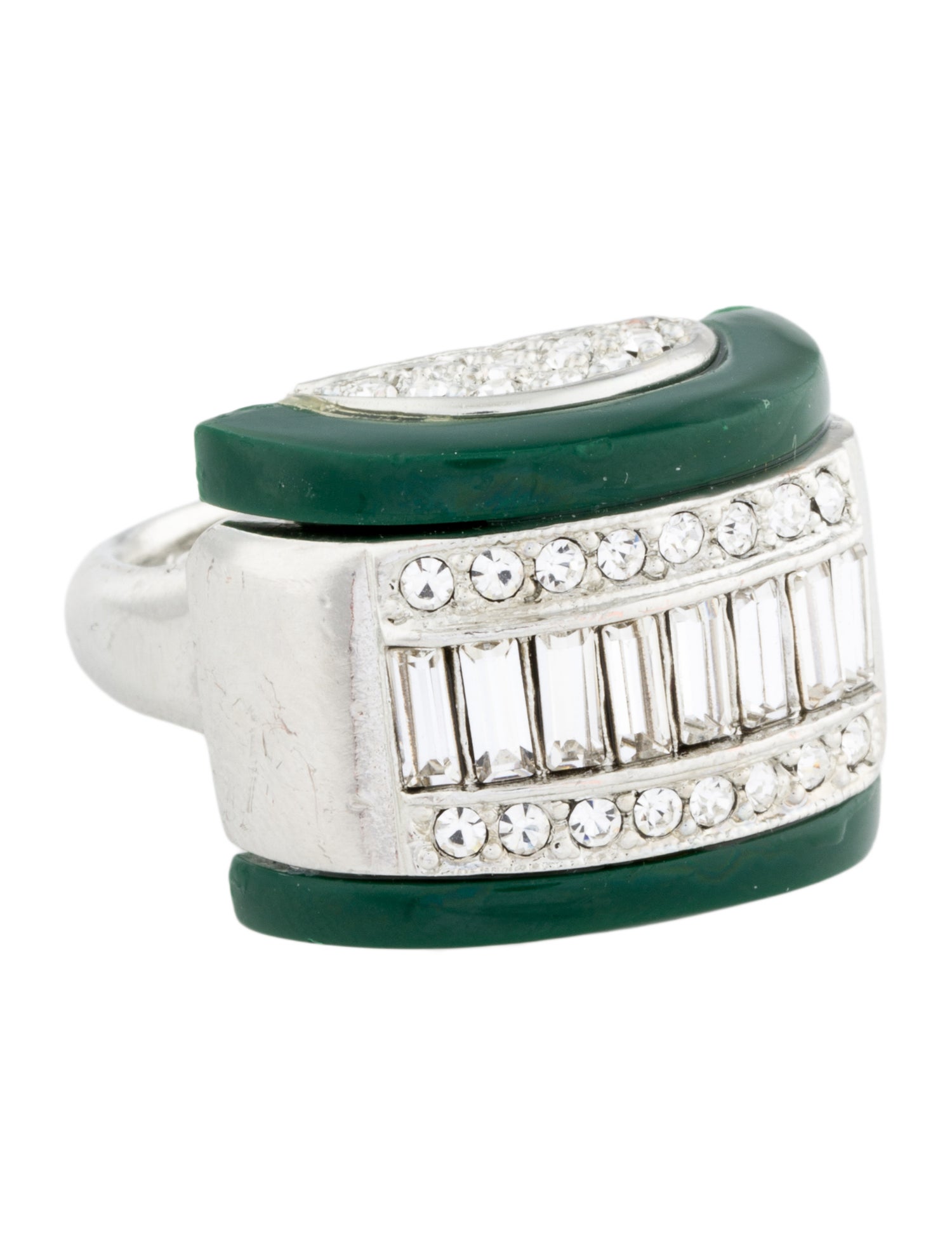 Kenneth Jay Lane x Brandon Maxwell Crystal & Resin Cocktail Ring