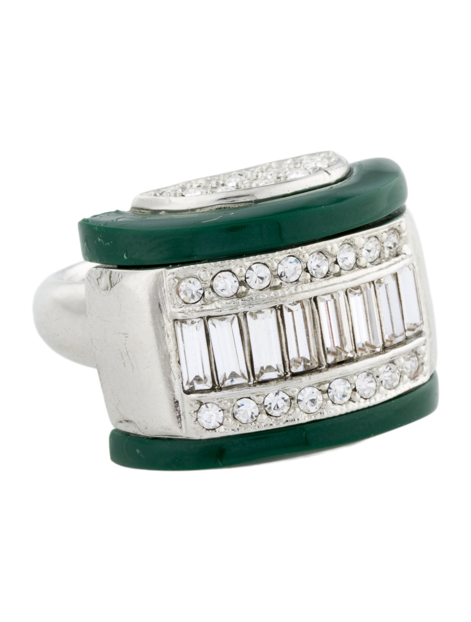 Kenneth Jay Lane x Brandon Maxwell Crystal & Resin Cocktail Ring