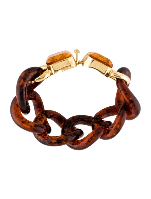 Kenneth Jay Lane x Brandon Maxwell Crystal & Resin Link Bracelet