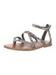K.Jacques Leather Animal Print Gladiator Sandals