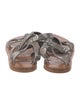 K.Jacques Leather Animal Print Gladiator Sandals