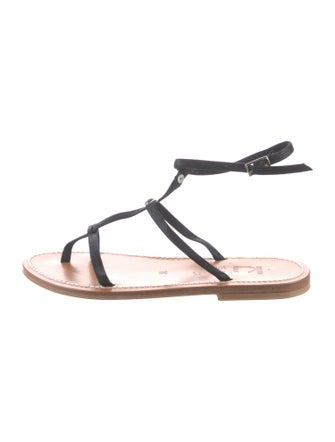 K.Jacques Leather T-Strap Sandals