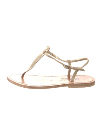 K.Jacques Leather T-Strap Sandals