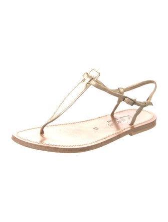 K.Jacques Leather T-Strap Sandals