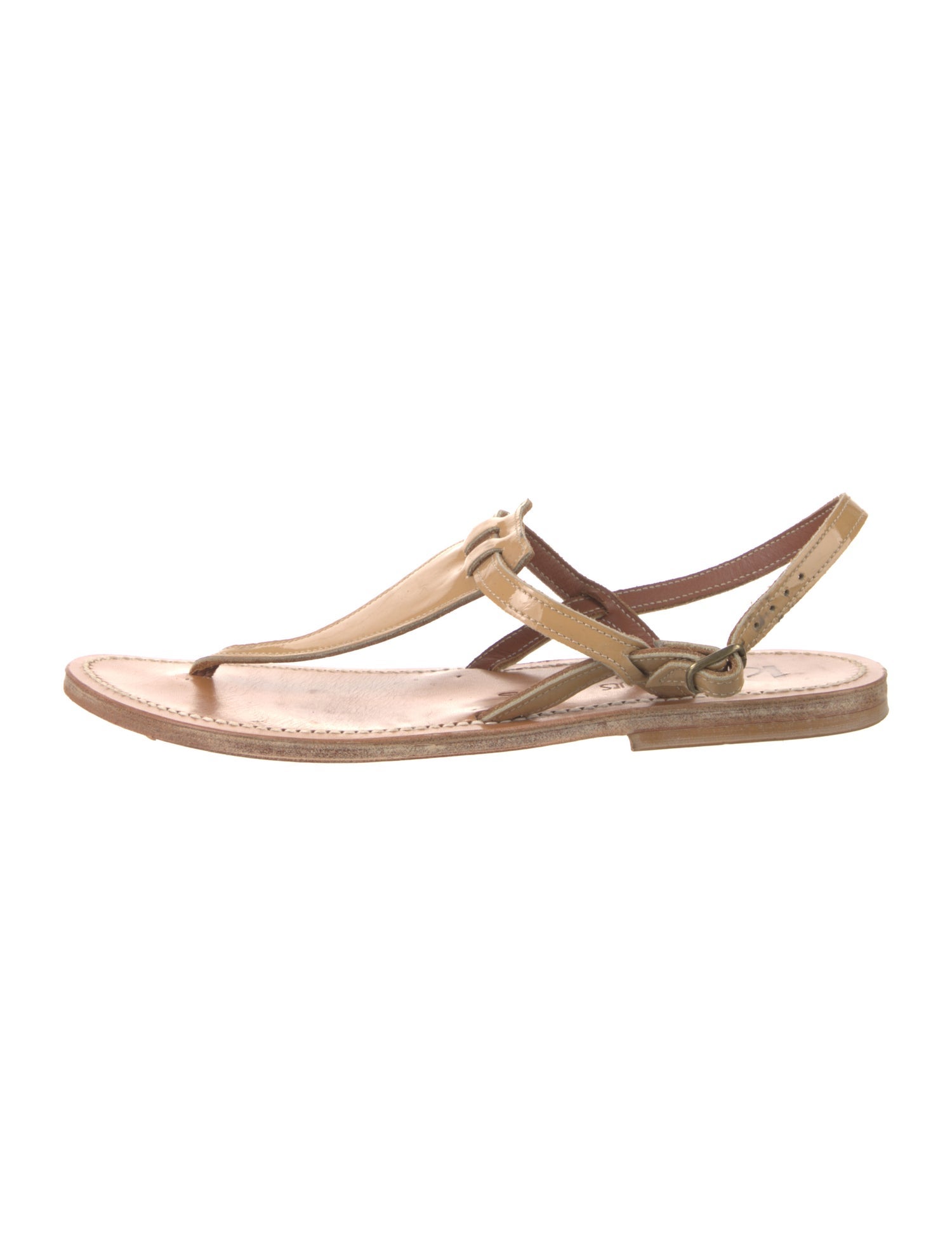 K.Jacques Vegan Leather T-Strap Sandals