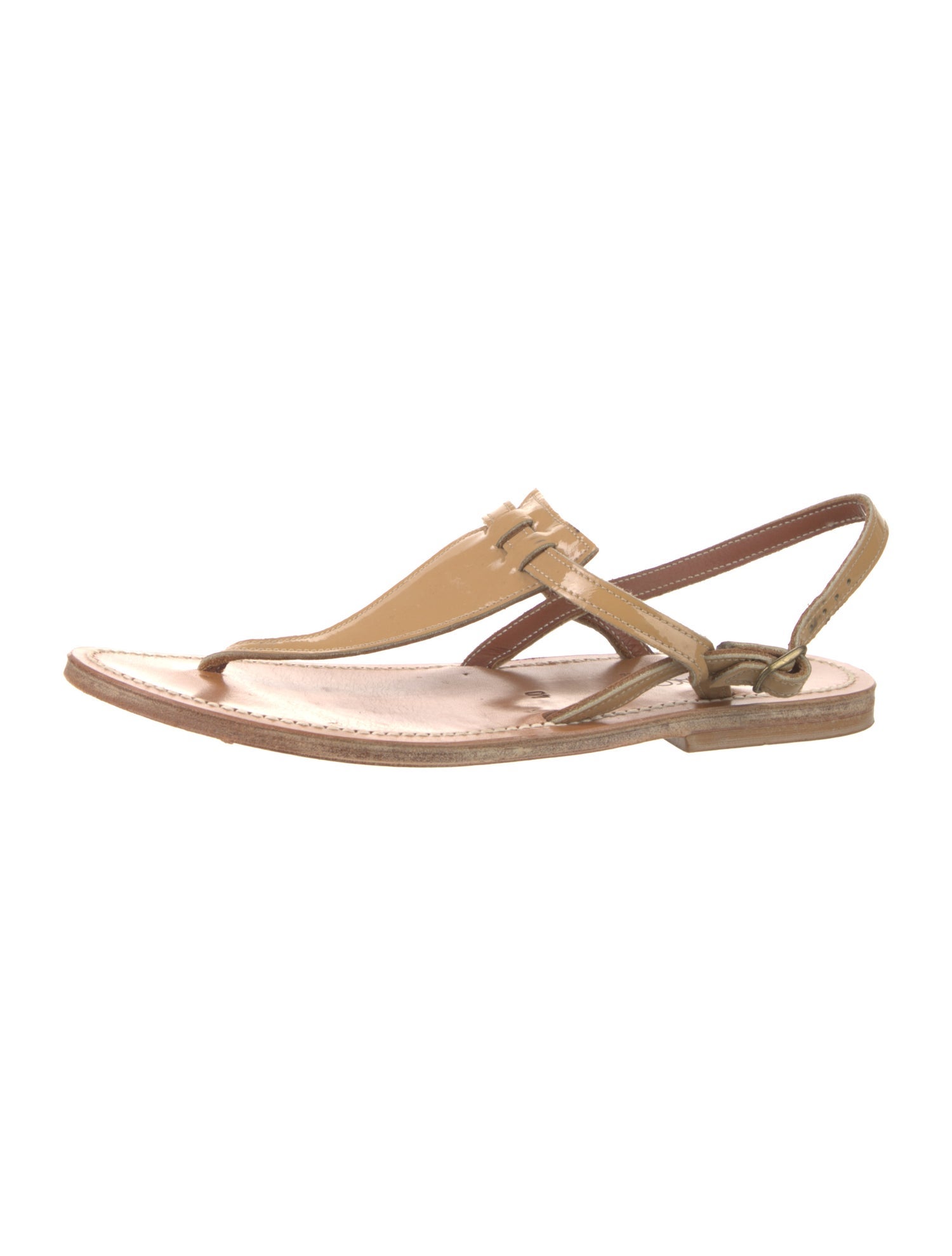 K.Jacques Vegan Leather T-Strap Sandals