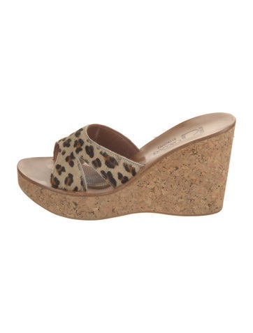 K.Jacques Sandals Animal Print Cutout Accent Slides IT 39 | 9