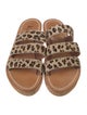 K.Jacques Leather Animal Print Slides