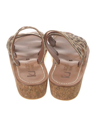 K.Jacques Leather Animal Print Slides