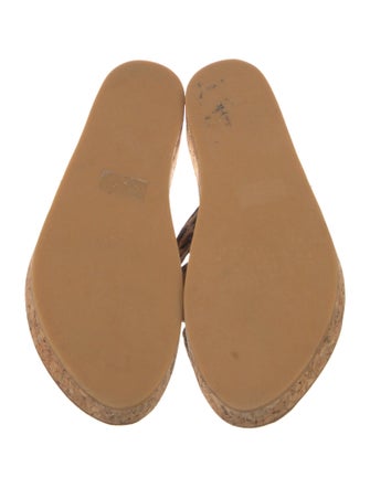 K.Jacques Leather Animal Print Slides