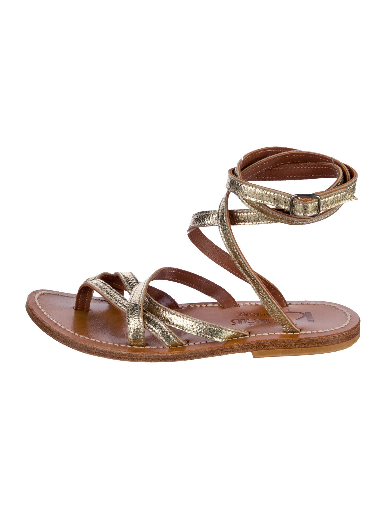 K.Jacques Leather Gladiator Sandals