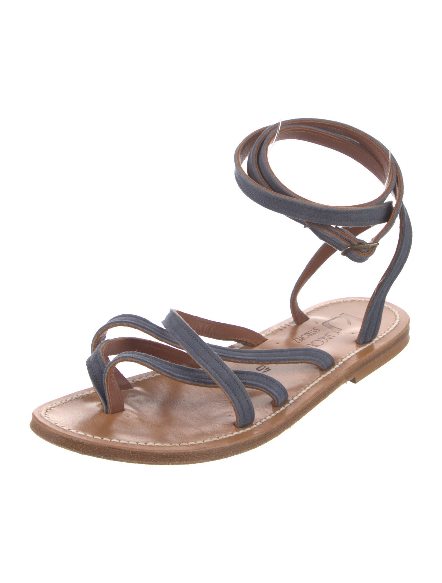 K.Jacques Leather Gladiator Sandals