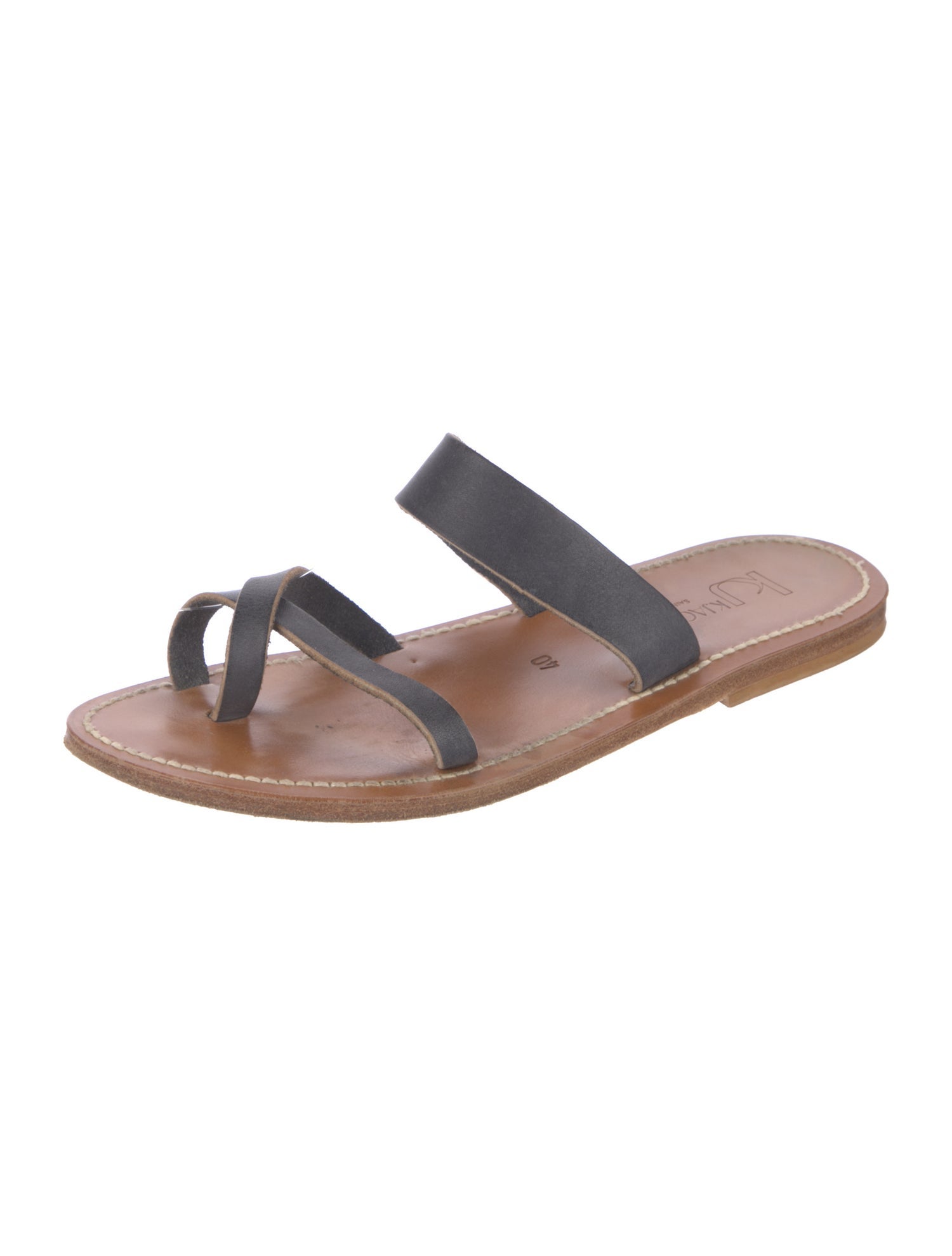 K.Jacques Leather Slides