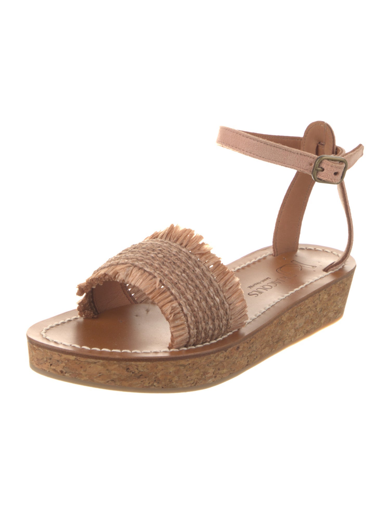 K.Jacques Raffia Raw-Edge Trim Espadrilles w/ Tags