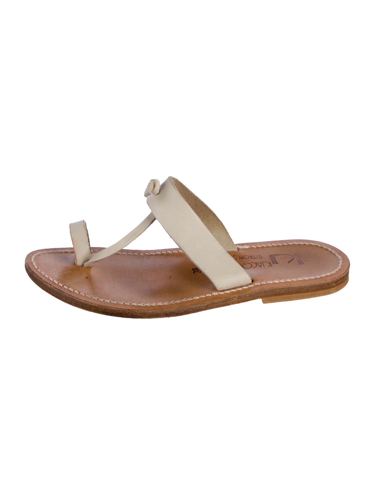 K.Jacques Leather Slides
