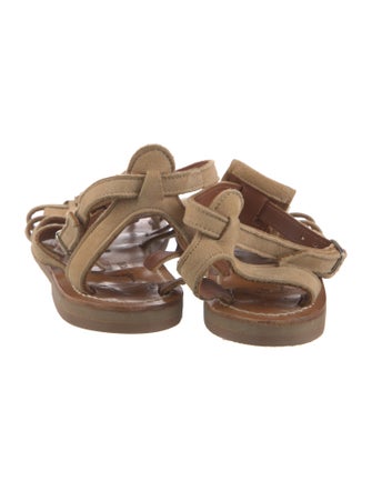 K.Jacques Suede Fringe Trim Accent Gladiator Sandals