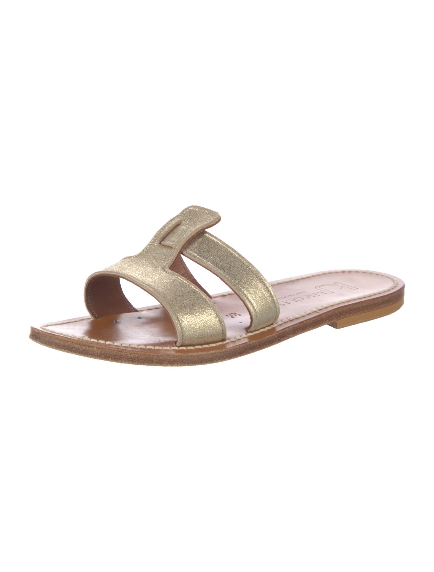 K.Jacques Leather Slides