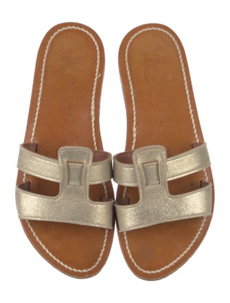 K.Jacques Leather Slides