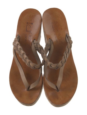 K.Jacques Leather Slides