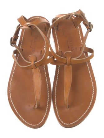 K.Jacques Leather T-Strap Sandals