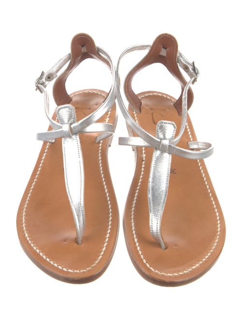 K.Jacques Leather T-Strap Sandals