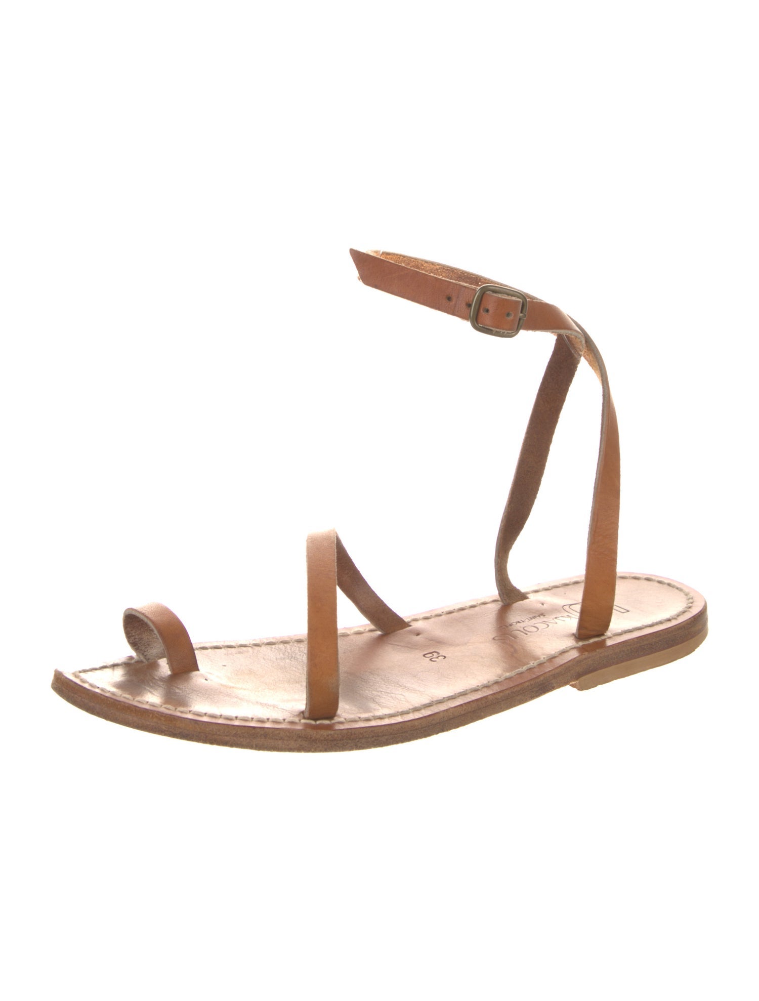 K.Jacques Leather Slingback Sandals