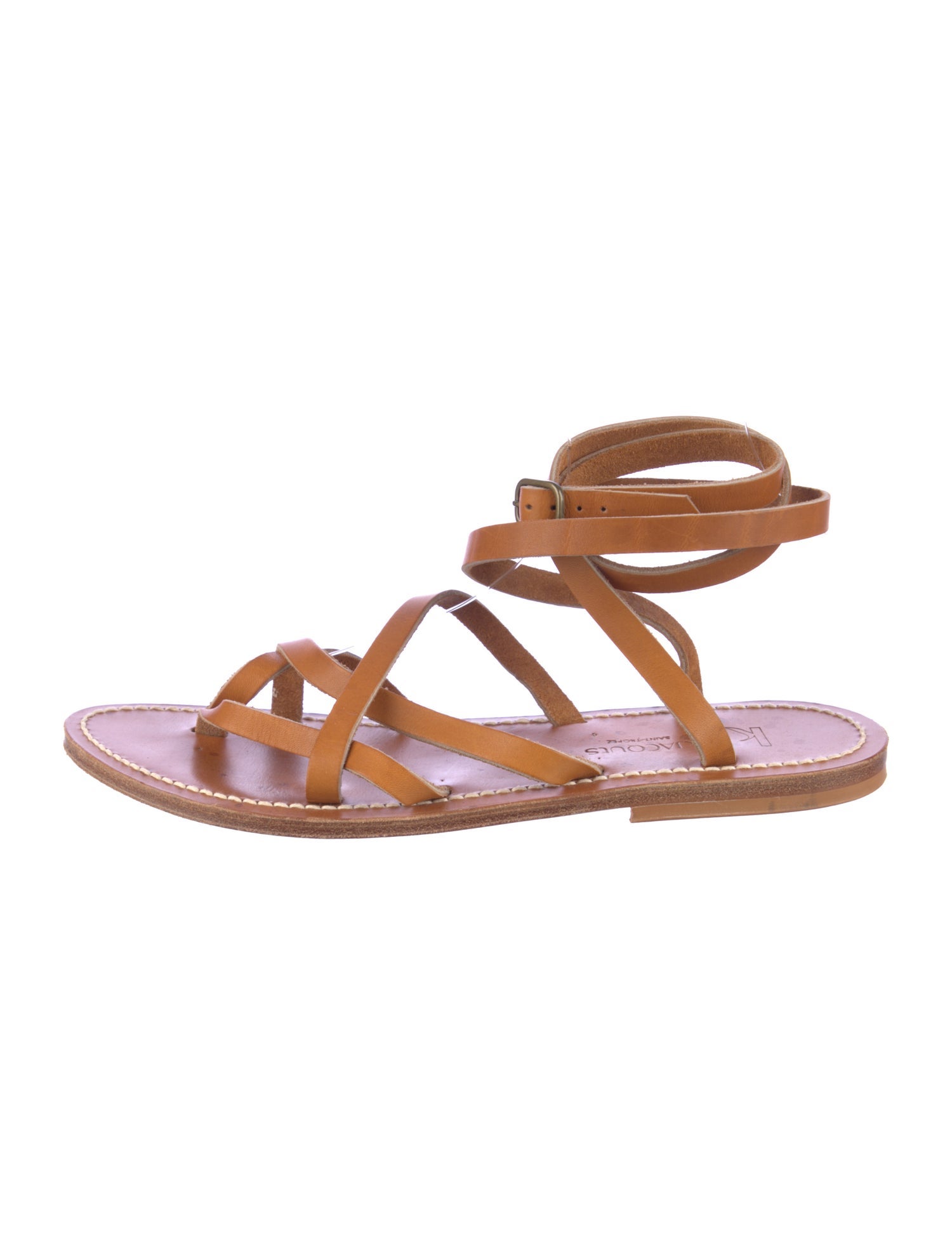K.Jacques Leather Gladiator Sandals